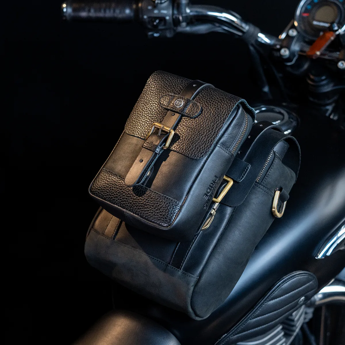 Tanners Pride Magnetic Rockstar Bag - Midnight Black Handcrafted Full-Grain Leather (View 5)