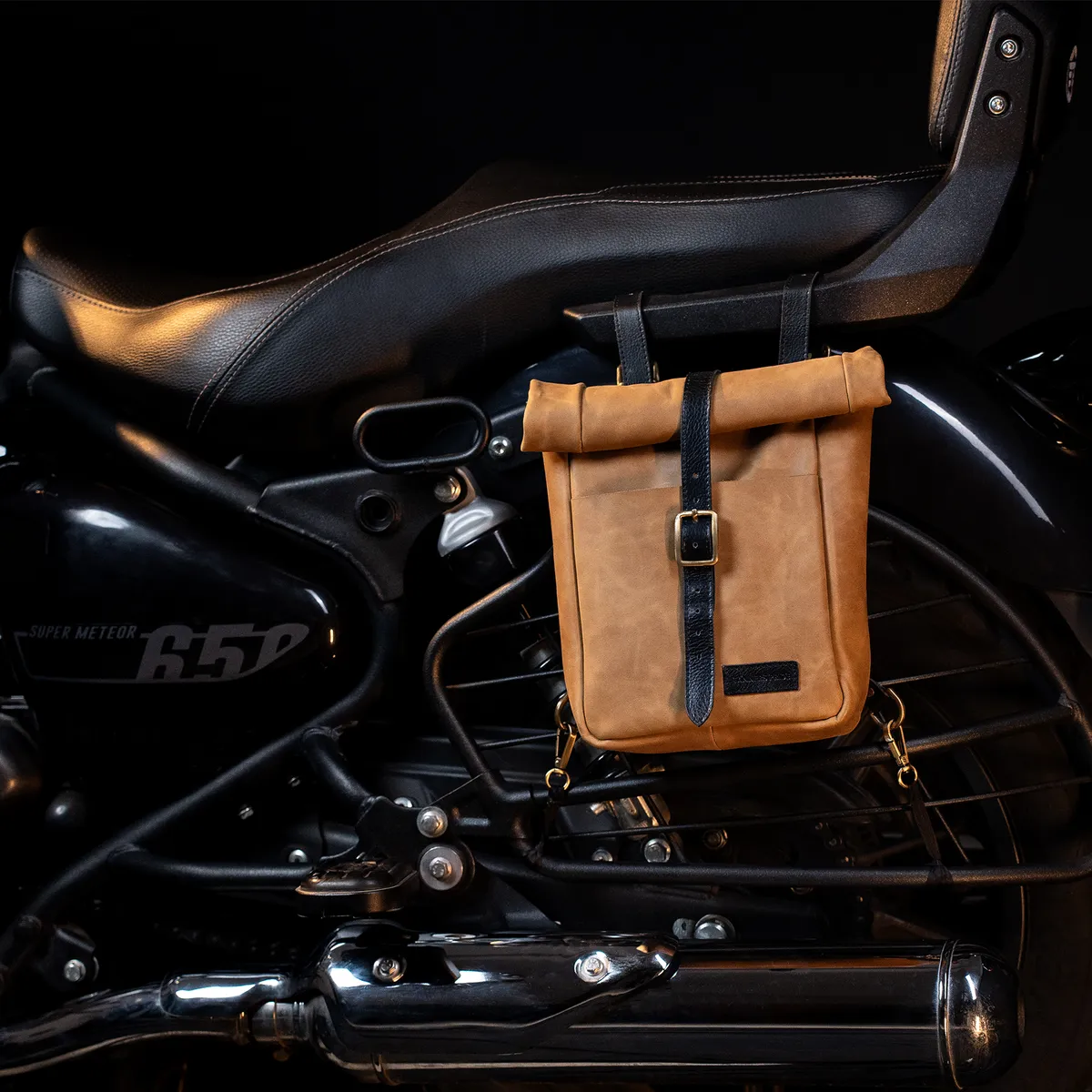 Mini Leather Motorcycle Pannier Bag | Compact Saddle Bag