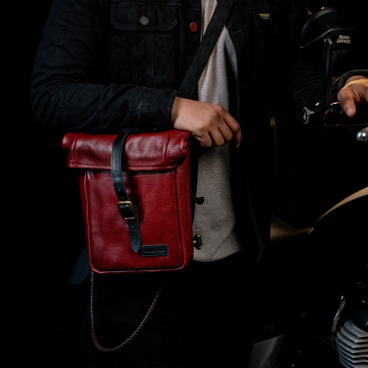 Tanners Pride Mini Leather Motorcycle Pannier Bag | Compact Saddle Bag - Vintage Red Handcrafted Full-Grain Leather (View 5)