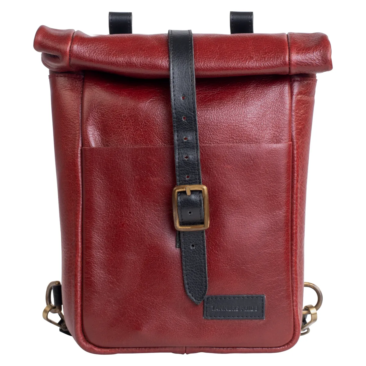 Tanners Pride Mini Leather Motorcycle Pannier Bag | Compact Saddle Bag - Vintage Red Handcrafted Full-Grain Leather (View 7)