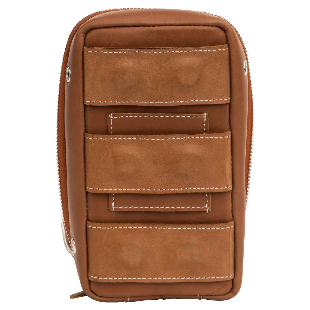 Tanners Pride Multi Essential Riding Case - Natural Tan Handcrafted Full-Grain Leather (View 2)