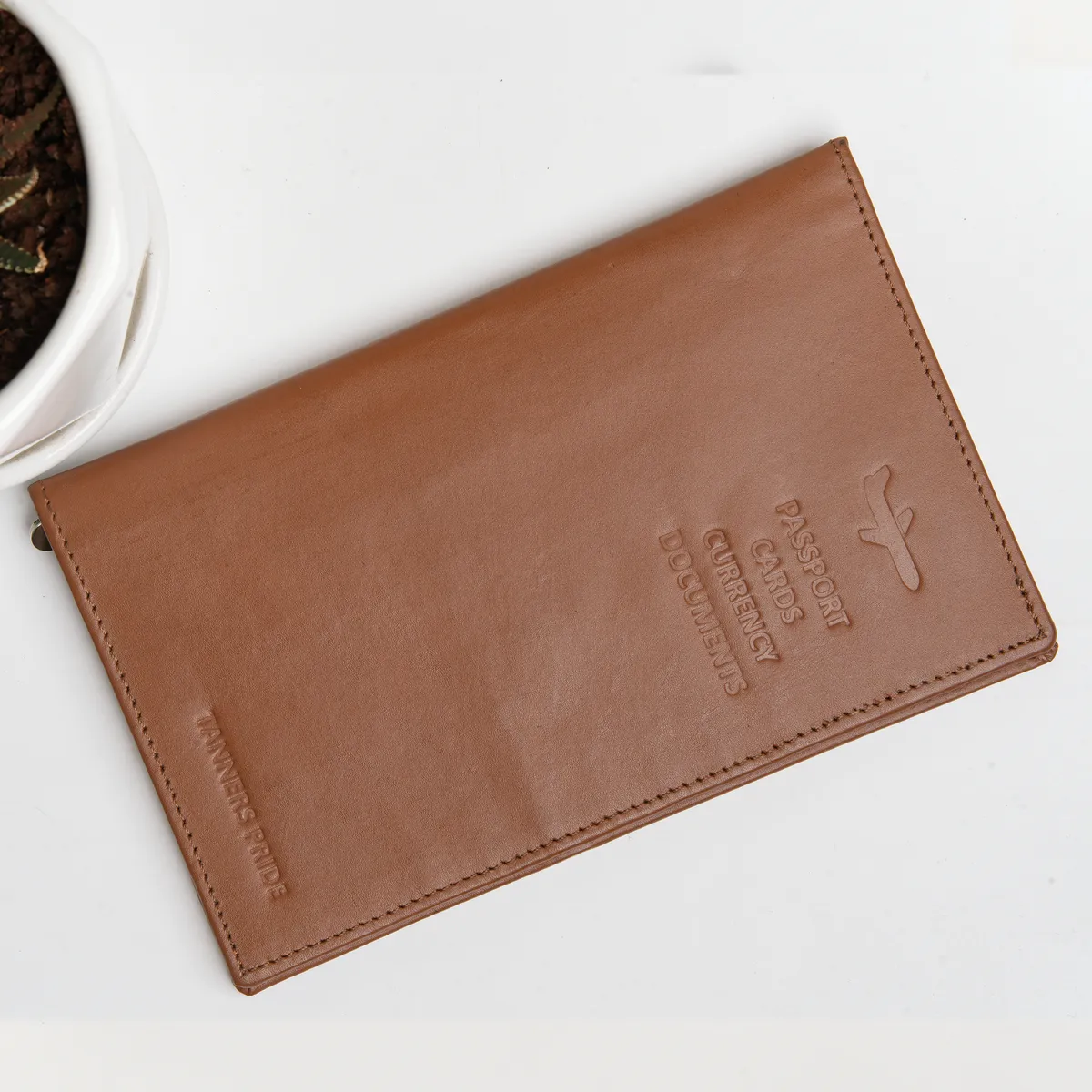 Tanners Pride The Nomad Passport Case - Natural Tan Handcrafted Full-Grain Leather (View 5)