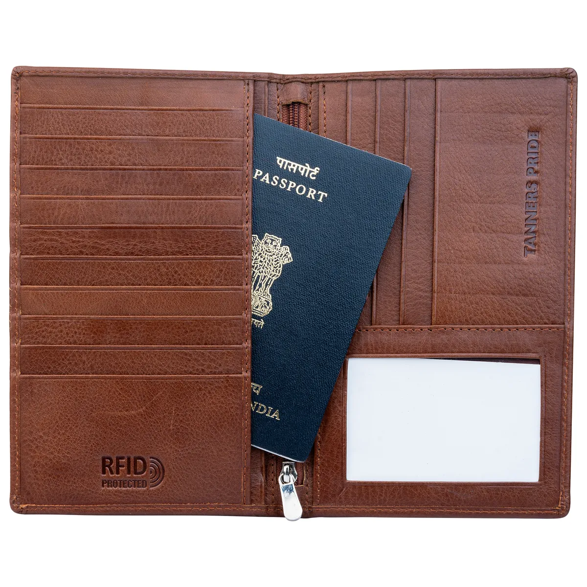 Tanners Pride The Nomad Passport Case - Tobacco Brown Handcrafted Full-Grain Leather (View 2)