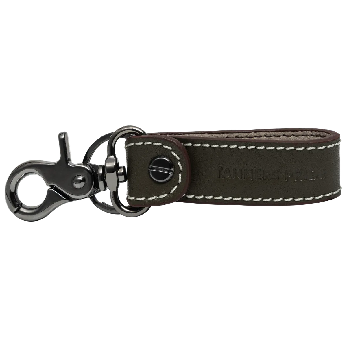 Tanners Pride Outback Leather Keychain with Antique Brass Hardware | Handmade Genuine Leather Key Holder - Forest Green Handcrafted Full-Grain Leather (View 1)