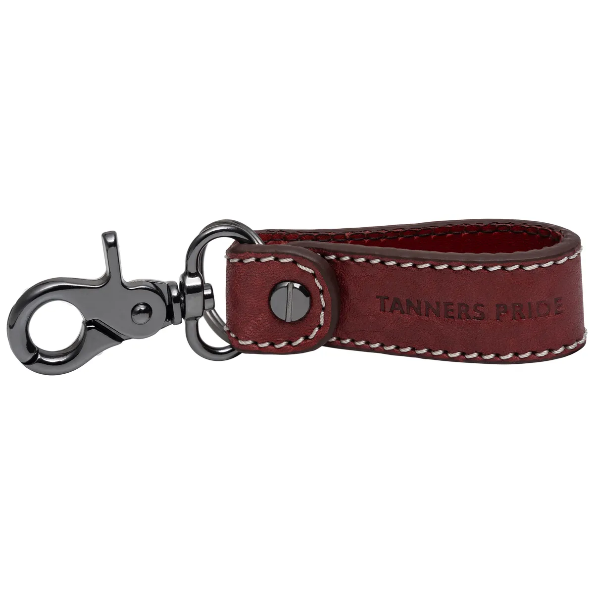 Tanners Pride Outback Leather Keychain with Antique Brass Hardware | Handmade Genuine Leather Key Holder - Vintage Red Handcrafted Full-Grain Leather (View 1)