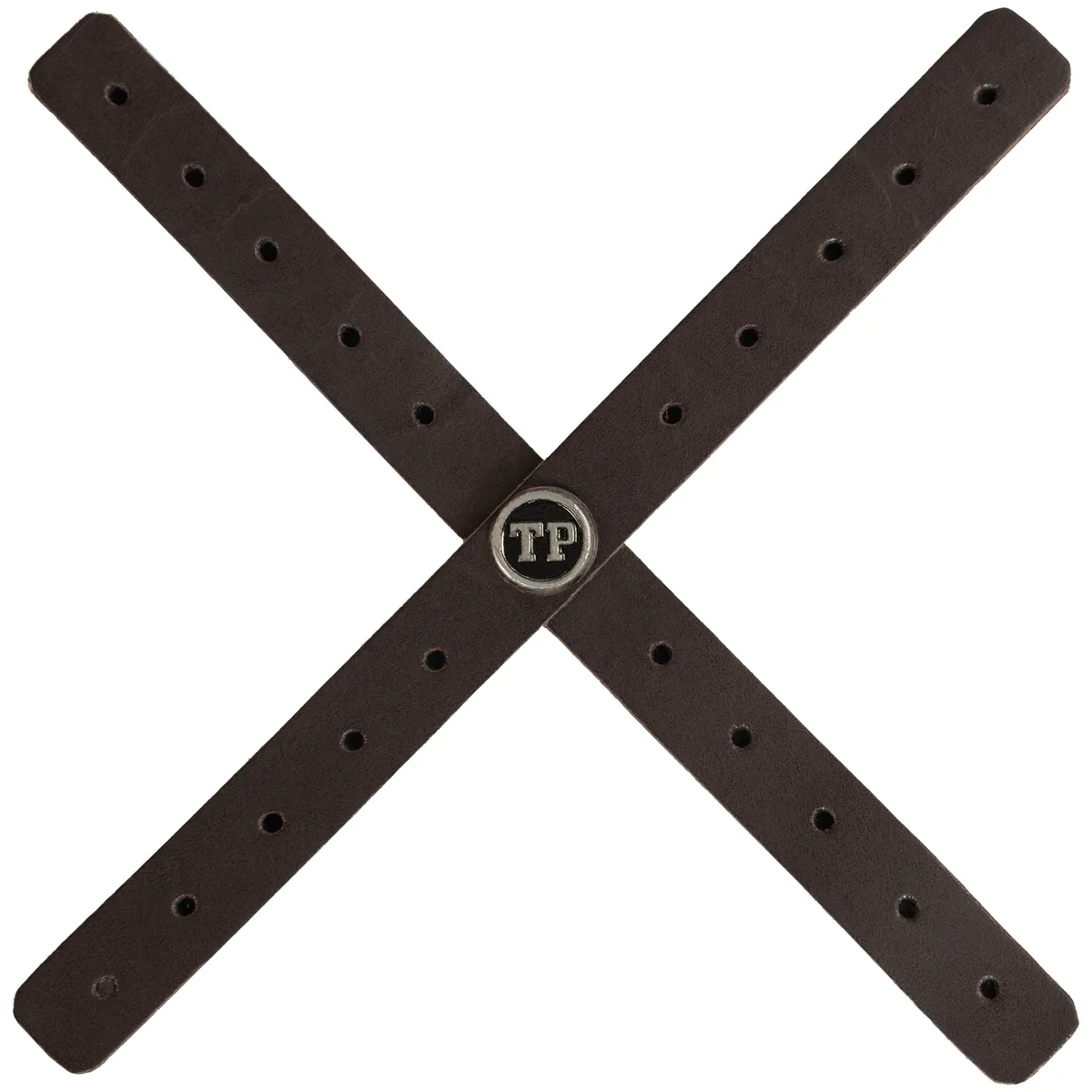 Tanners Pride Perforated Headlight Cross - Cocoa Brown Handcrafted Full-Grain Leather (View 2)