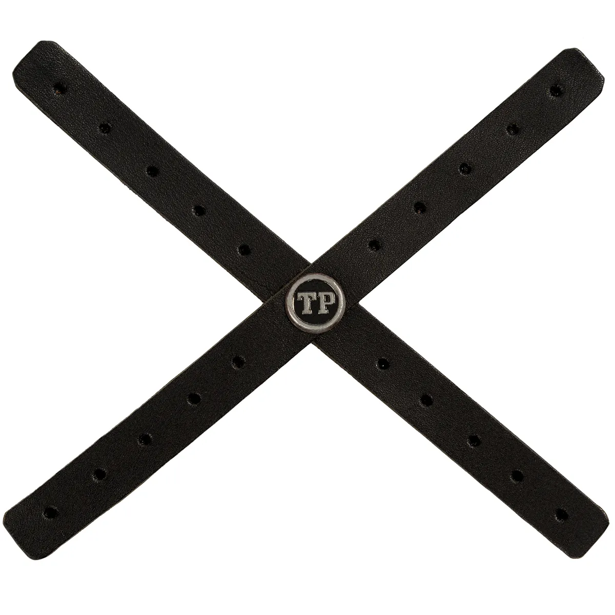 Tanners Pride Perforated Headlight Cross - Midnight Black Handcrafted Full-Grain Leather (View 3)