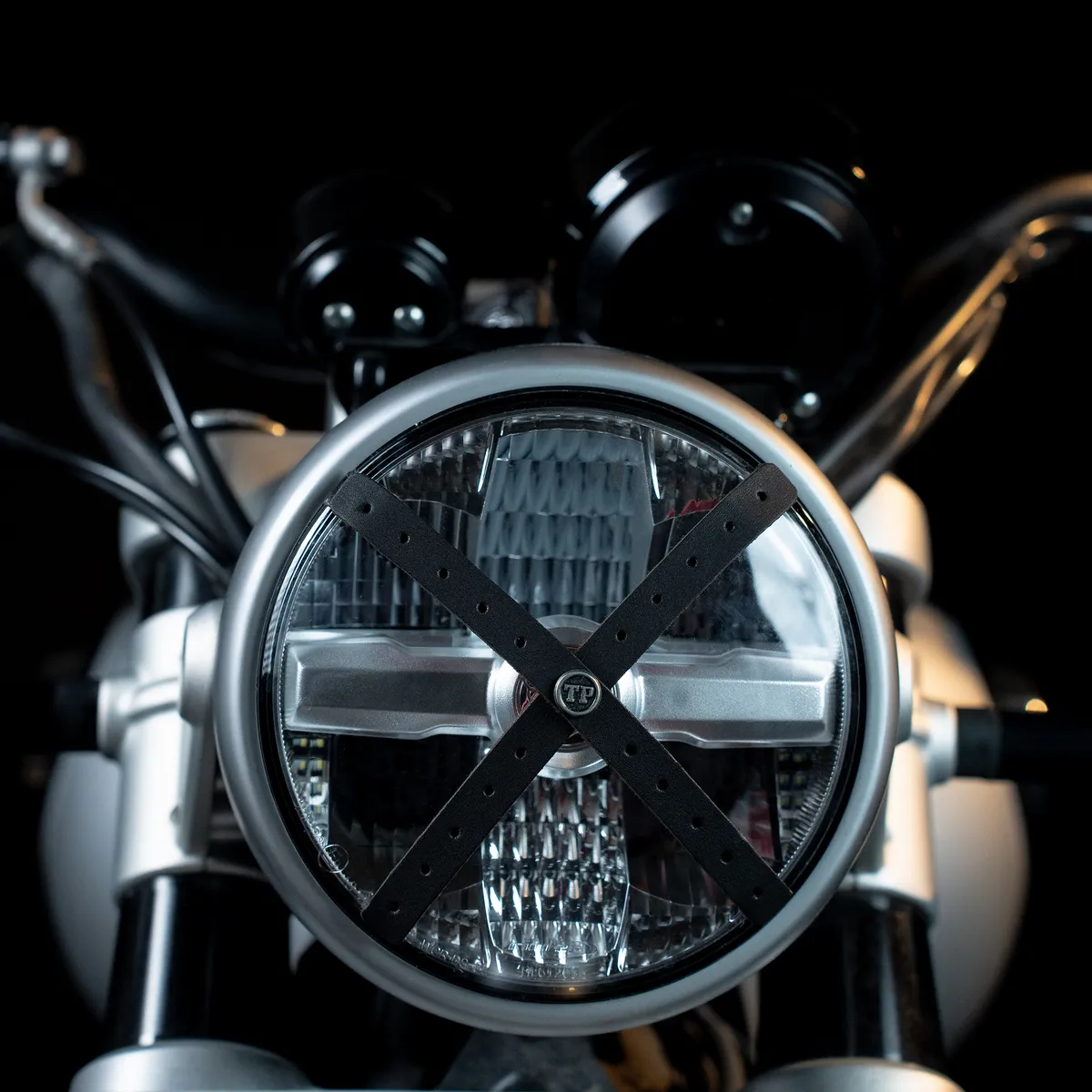Tanners Pride Perforated Headlight Cross - Midnight Black Handcrafted Full-Grain Leather (View 4)