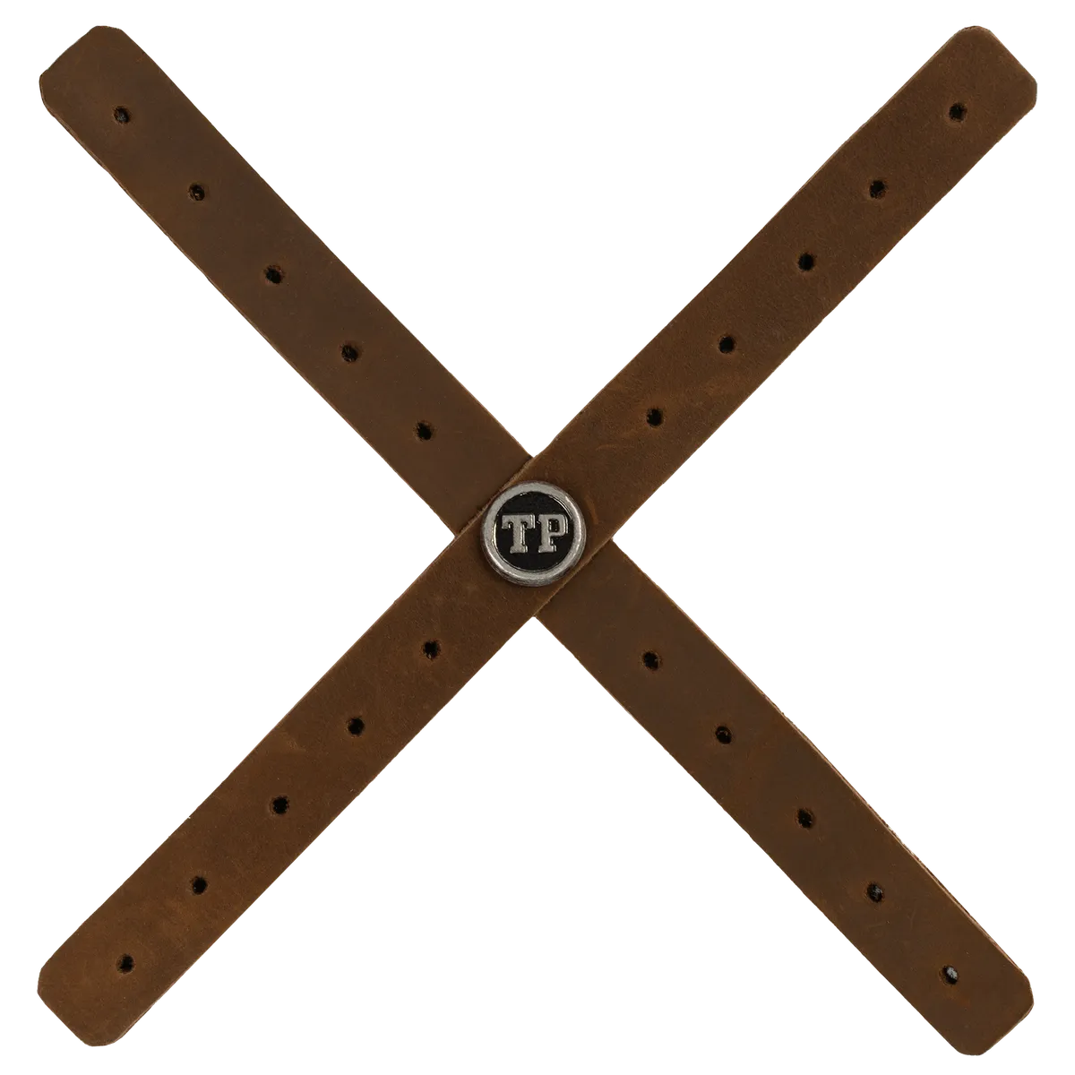 Tanners Pride Perforated Headlight Cross - Tobacco Brown Handcrafted Full-Grain Leather (View 4)