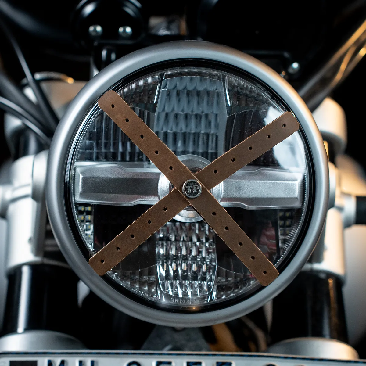 Tanners Pride Perforated Headlight Cross - Tobacco Brown Handcrafted Full-Grain Leather (View 5)