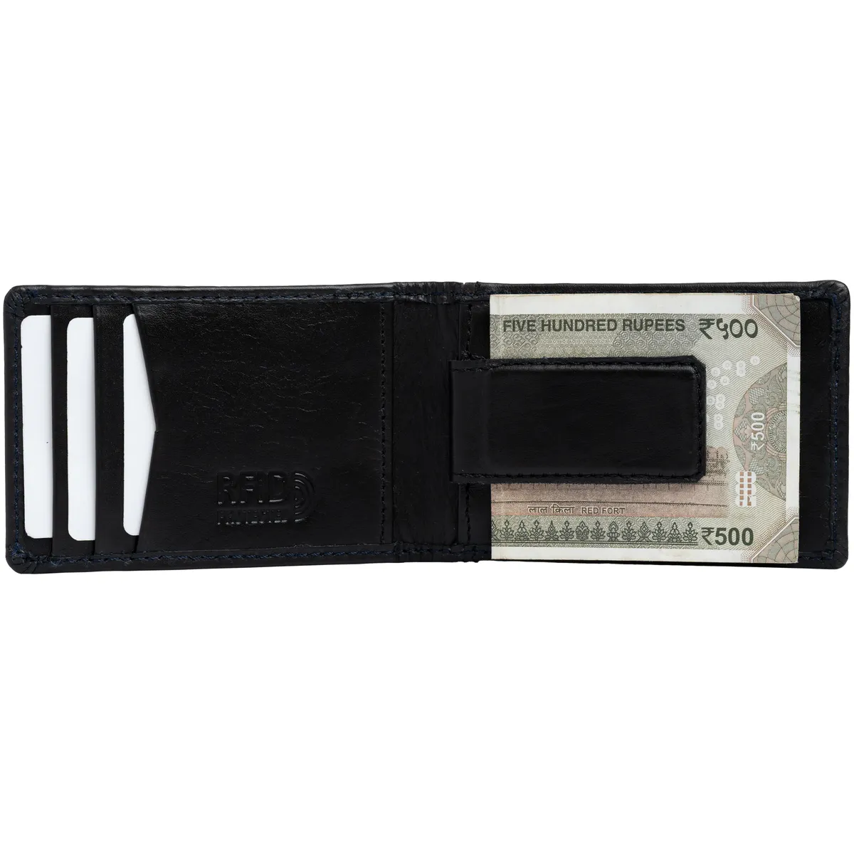Tanners Pride Peter magnetic card case wallet - Midnight Black Handcrafted Full-Grain Leather (View 5)