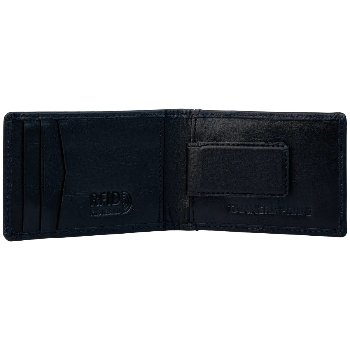 Tanners Pride Peter magnetic card case wallet - Midnight Black Handcrafted Full-Grain Leather (View 6)