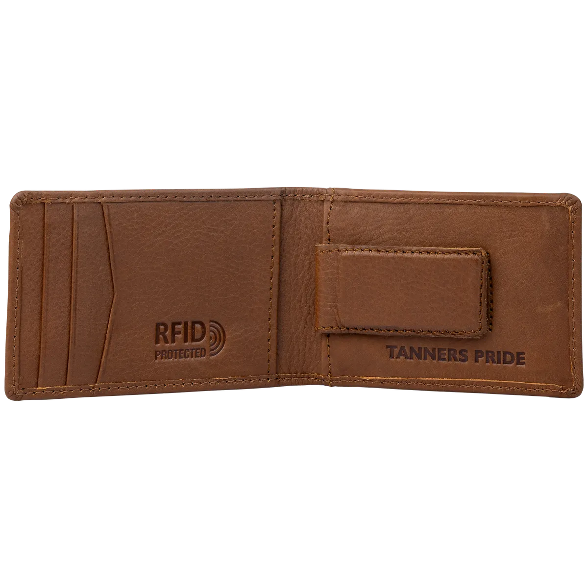 Tanners Pride Peter magnetic card case wallet - Natural Tan Handcrafted Full-Grain Leather (View 7)