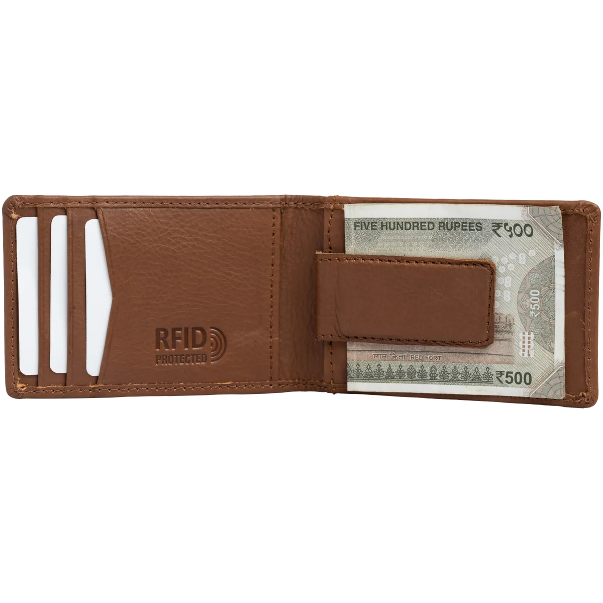 Tanners Pride Peter magnetic card case wallet - Natural Tan Handcrafted Full-Grain Leather (View 9)