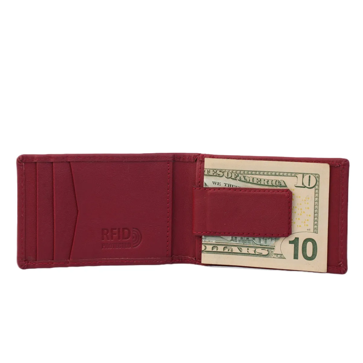 Tanners Pride Peter magnetic card case wallet - Vintage Red Handcrafted Full-Grain Leather (View 1)