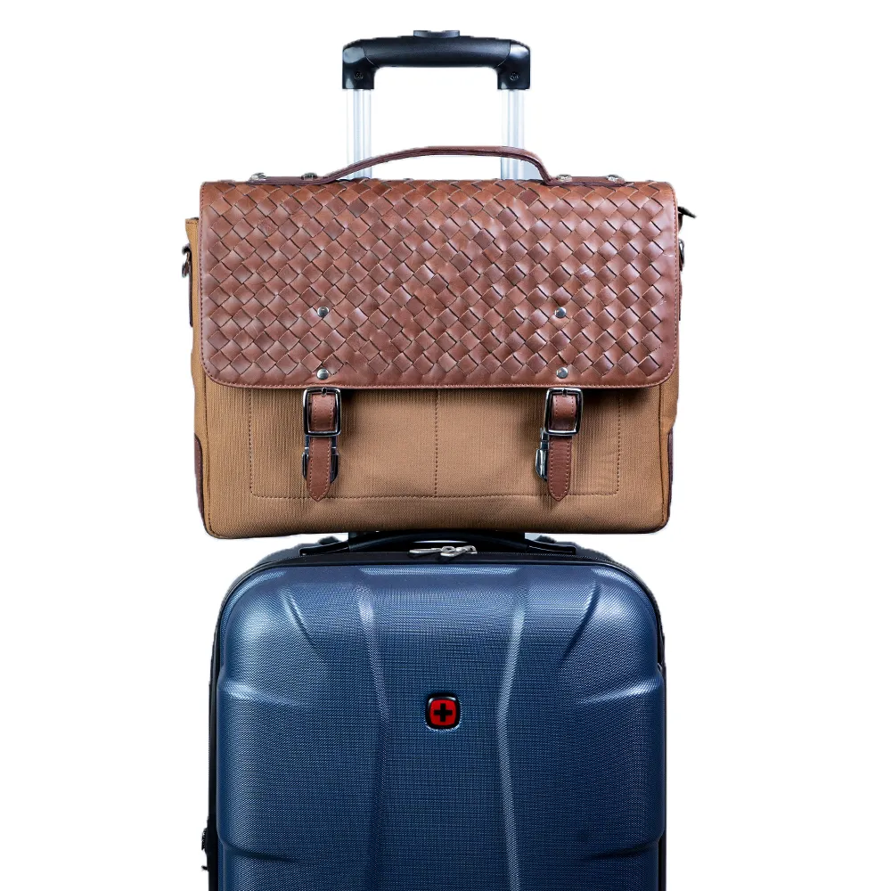Tanners Pride Protector Genuine Leather Laptop Bag for Men | Office Briefcase - Tan Handweaved Handcrafted Full-Grain Genuine Leather (View 1)