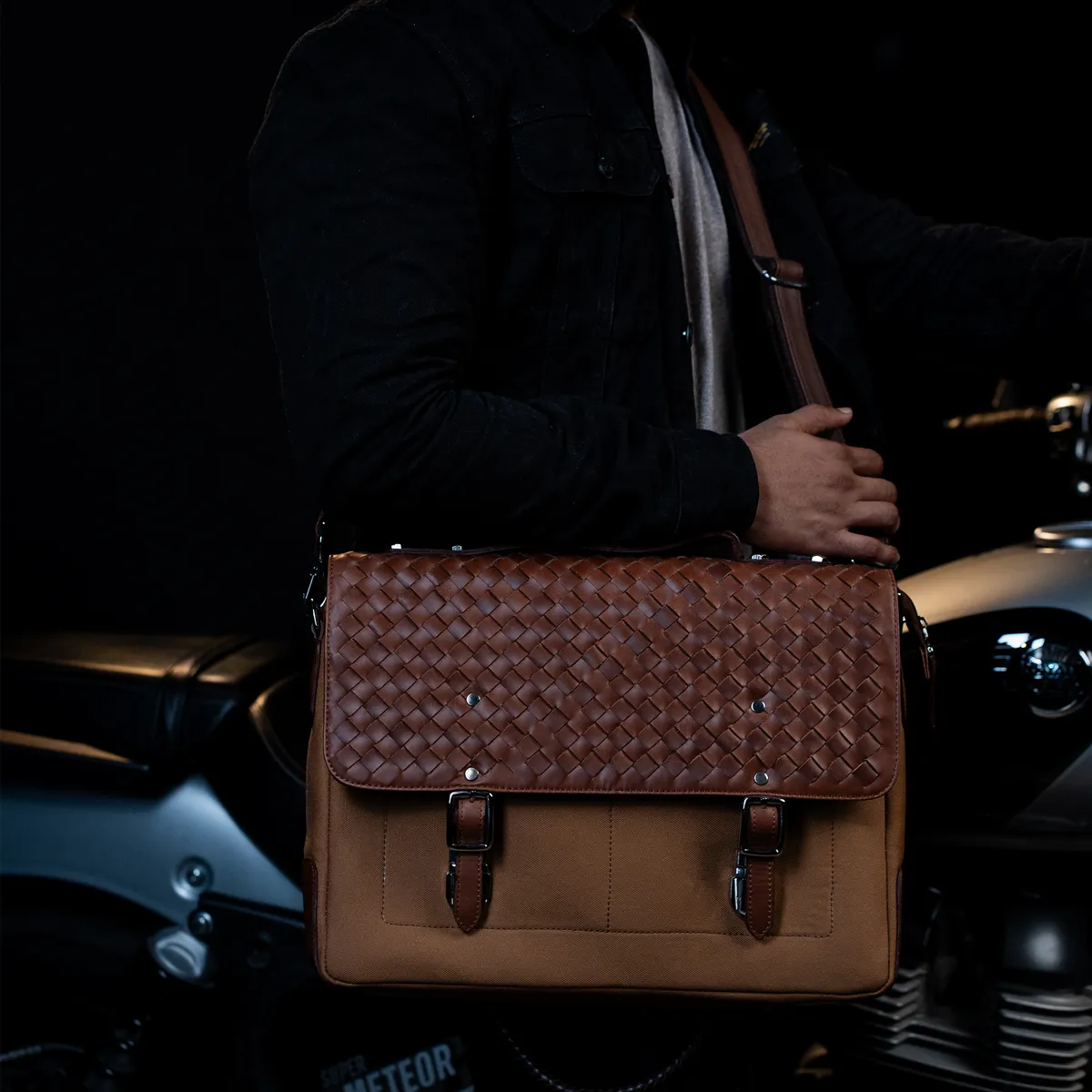 Tanners Pride Protector Genuine Leather Laptop Bag for Men | Office Briefcase - Tan Handweaved Handcrafted Full-Grain Leather (View 10)