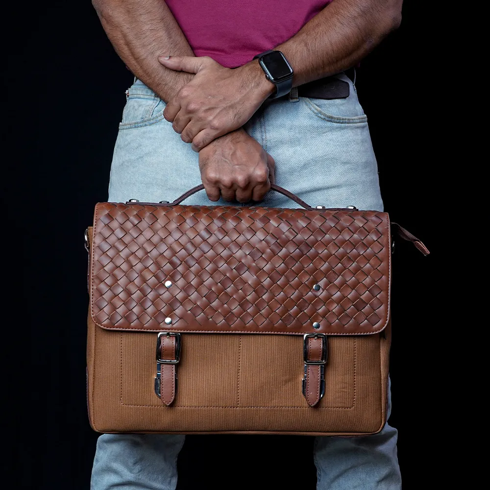 Protector Genuine Leather Laptop Bag for Men | Office Briefcase