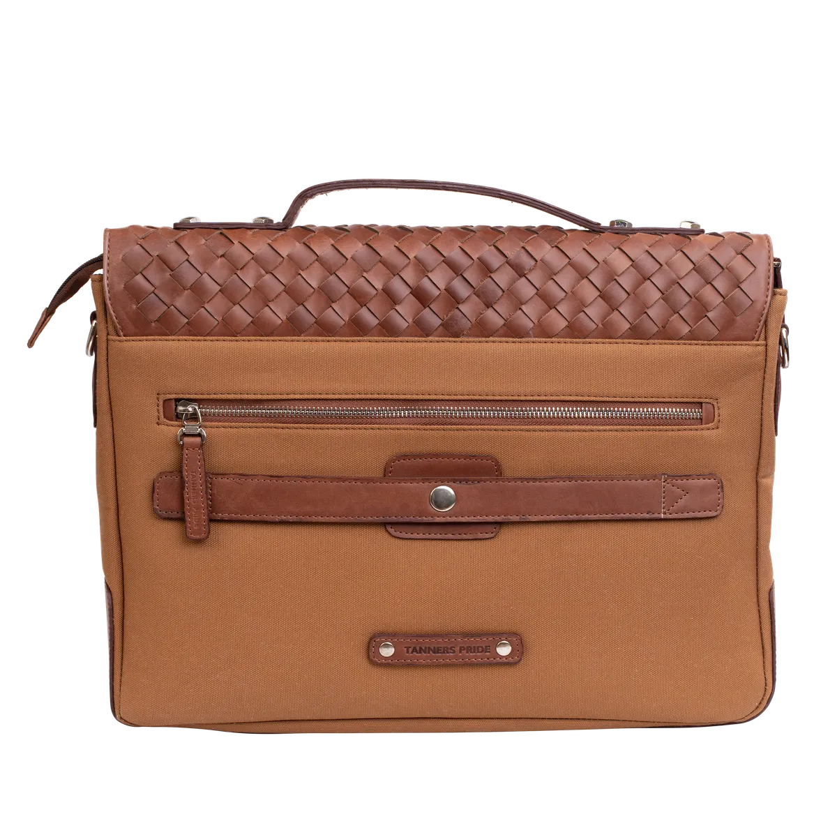 Tanners Pride Protector Genuine Leather Laptop Bag for Men | Office Briefcase - Tan Handweaved Handcrafted Full-Grain Leather (View 5)