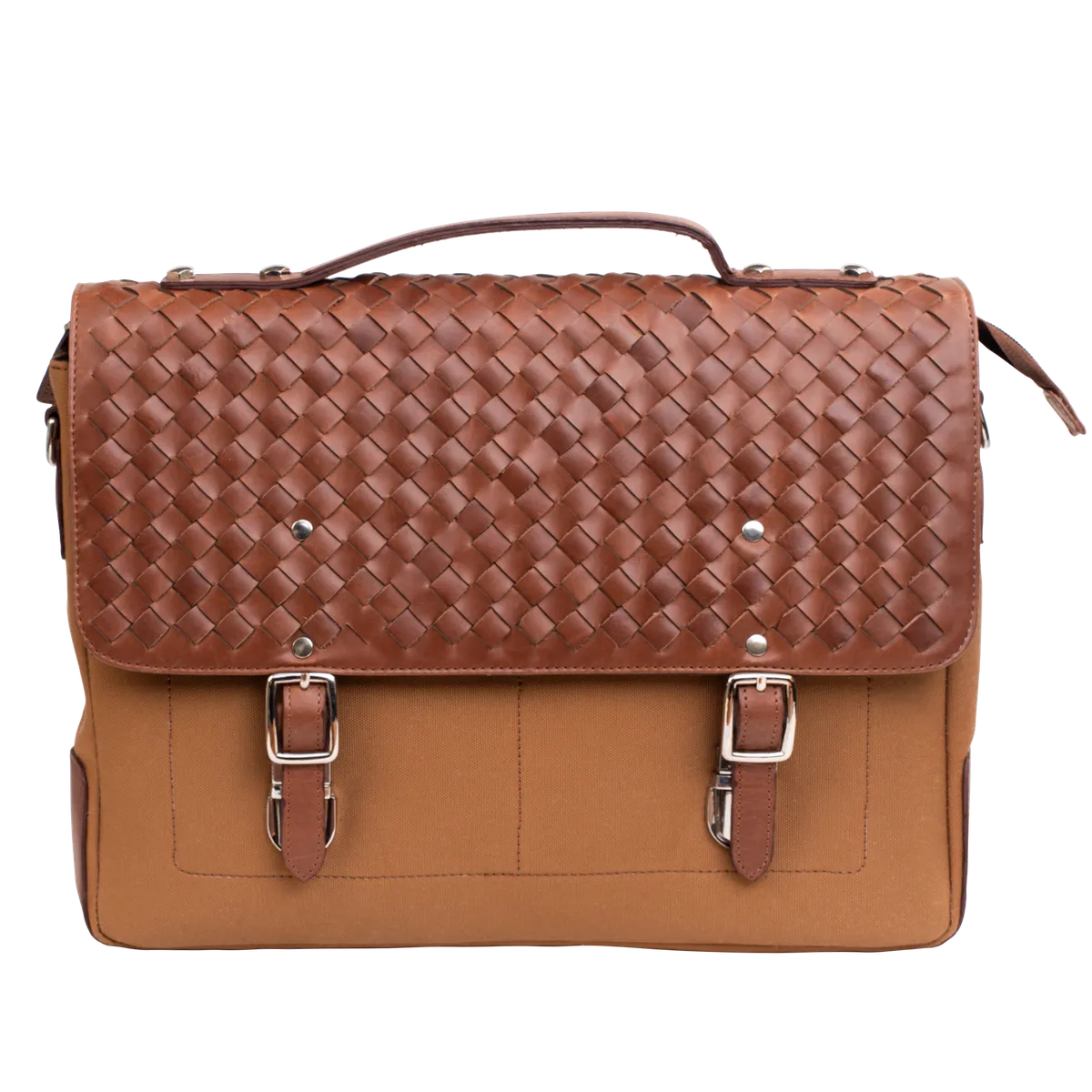 Tanners Pride Protector Genuine Leather Laptop Bag for Men | Office Briefcase - Tan Handweaved Handcrafted Full-Grain Leather (View 6)
