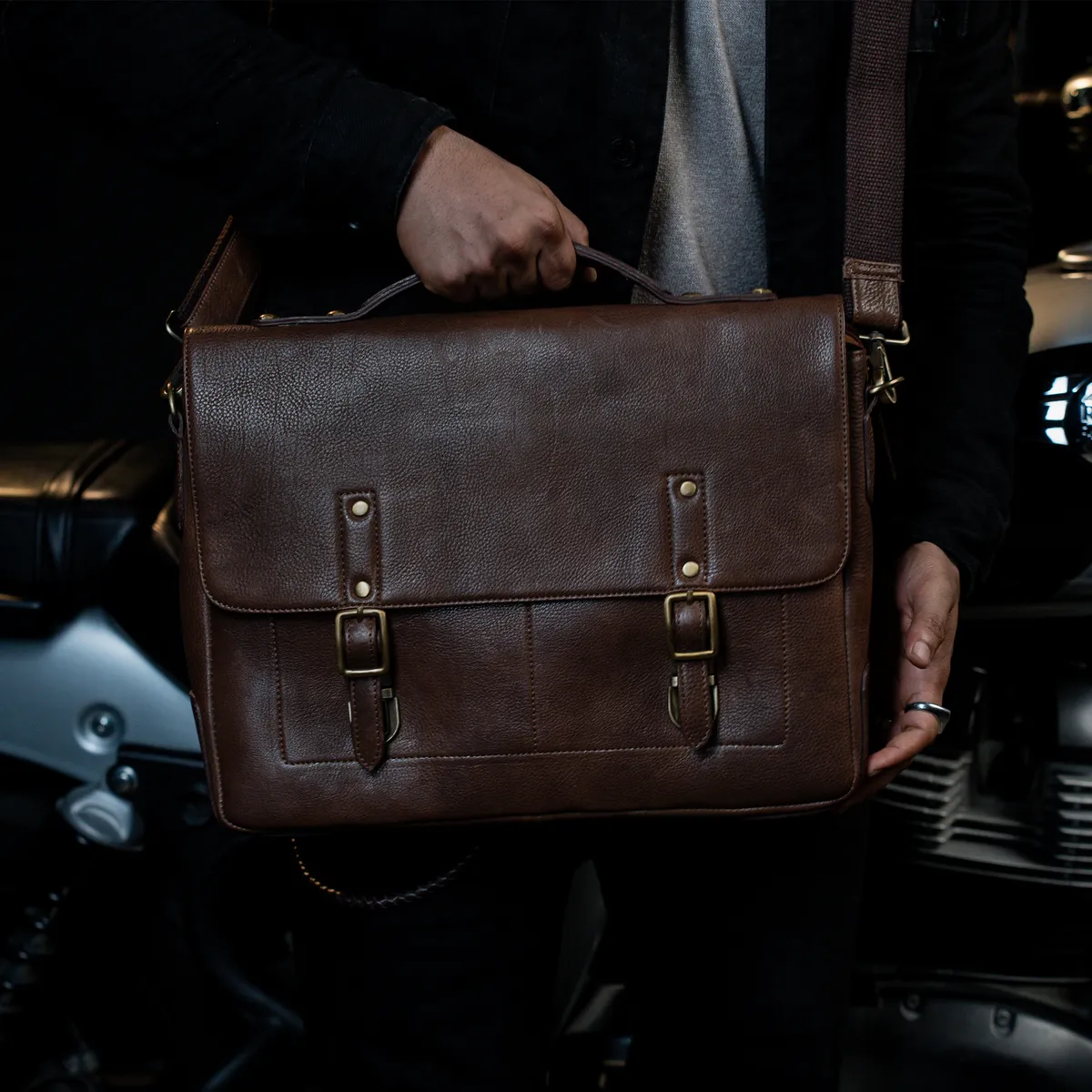 Tanners Pride Protector Genuine Leather Laptop Bag for Men | Office Briefcase - Tobacco Brown Handcrafted Full-Grain Leather (View 22)