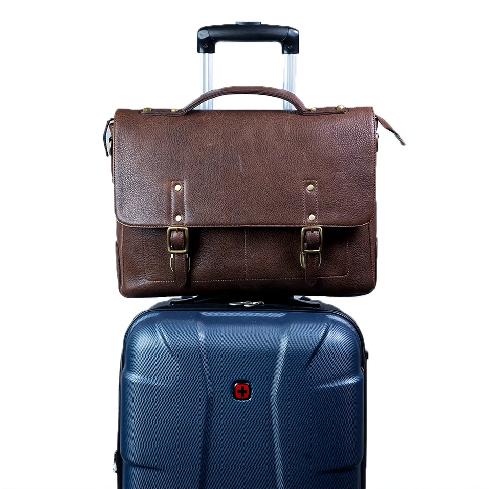 Tanners Pride Protector Genuine Leather Laptop Bag for Men | Office Briefcase - Tobacco Brown Handcrafted Full-Grain Leather (View 9)