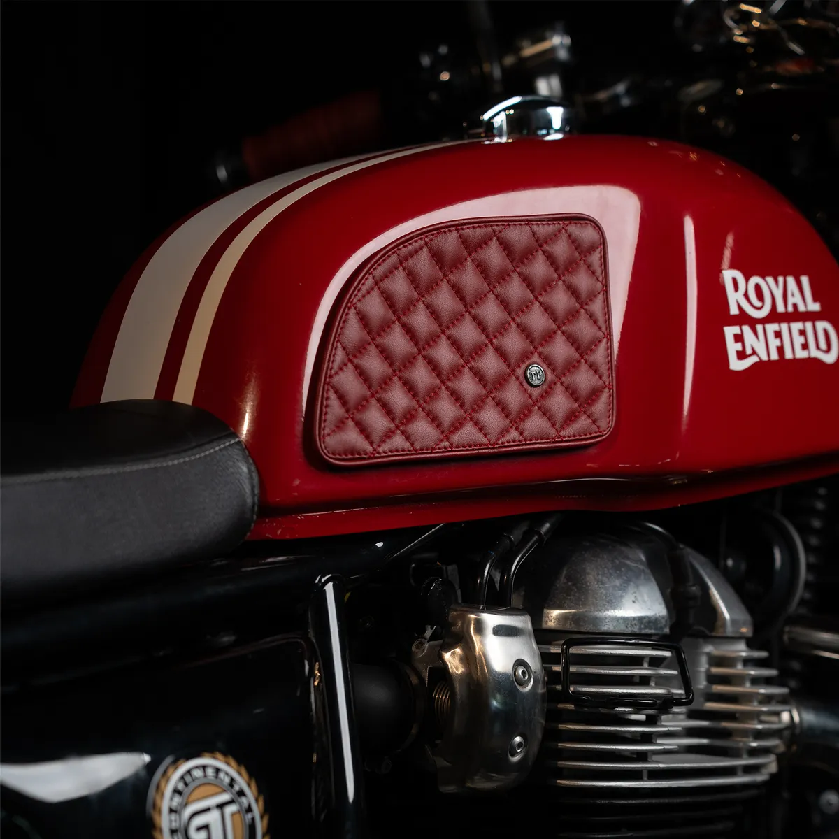 Tanners Pride Raised Diamond Tankpad (GT 650) - Vintage Red Handcrafted Full-Grain Leather (View 9)