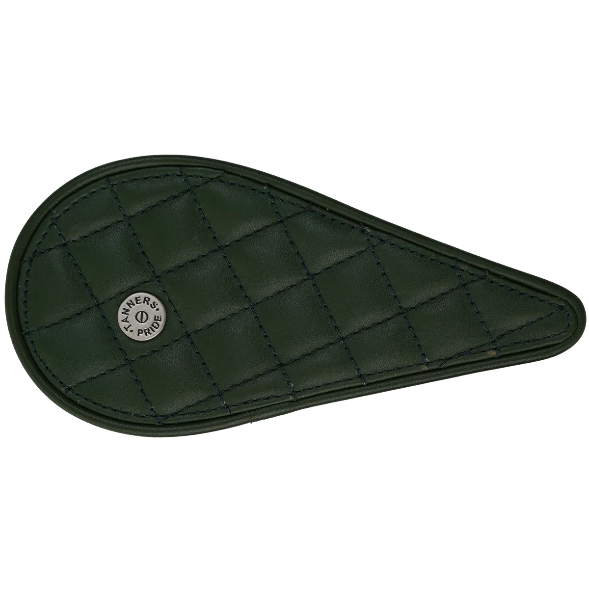 Tanners Pride Raised Diamond Tankpads (Meteor 350) - Forest Green Handcrafted Full-Grain Leather (View 1)