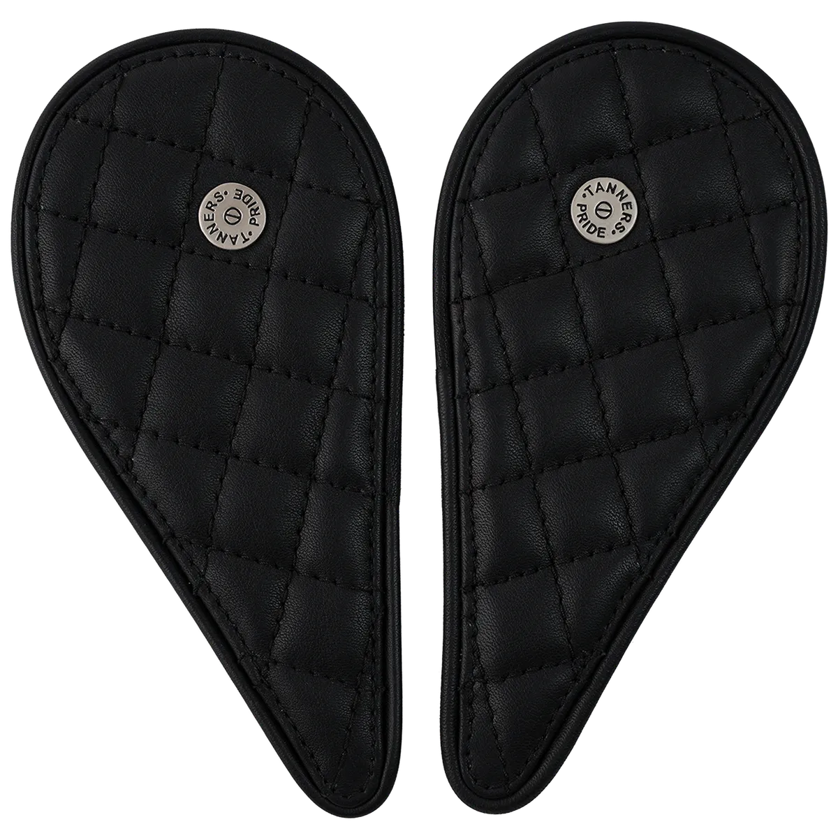 Tanners Pride Raised Diamond Tankpads (Meteor 350) - Midnight Black Handcrafted Full-Grain Leather (View 3)