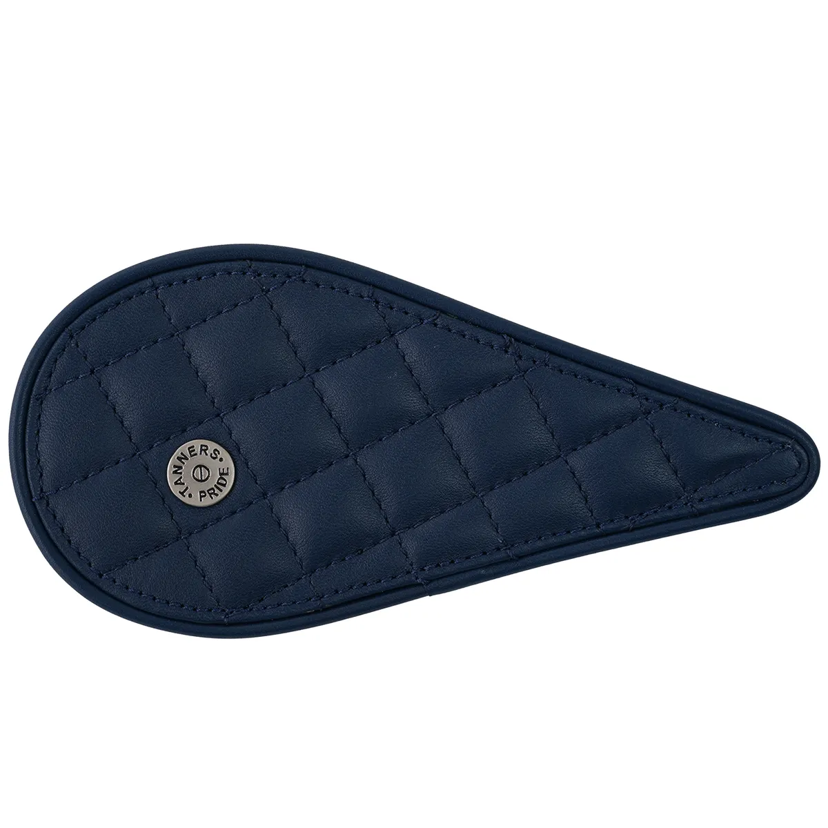 Tanners Pride Raised Diamond Tankpads (Meteor 350) - Navy Blue Handcrafted Full-Grain Leather (View 3)