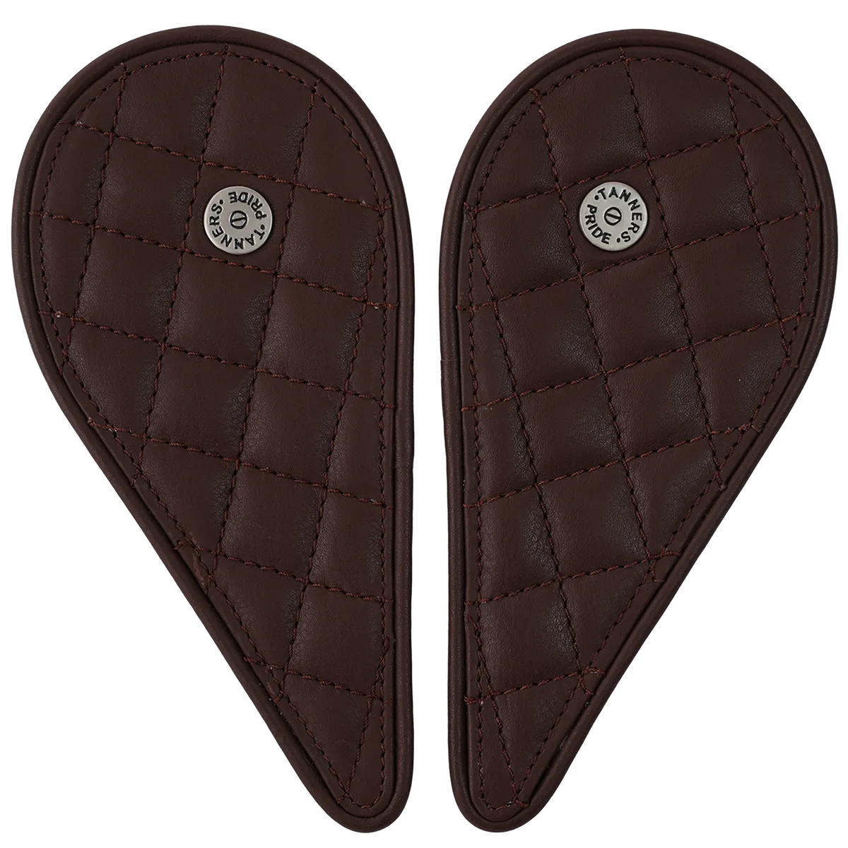 Tanners Pride Raised Diamond Tankpads (Meteor 350) - Tobacco Brown Handcrafted Full-Grain Leather (View 14)