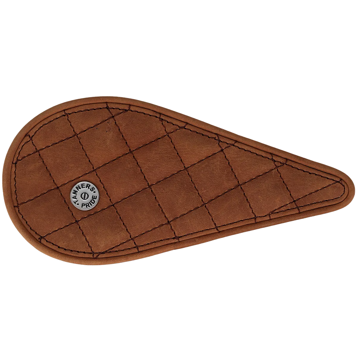 Tanners Pride Raised Diamond Tankpads (Meteor 350) - Tobacco Brown Handcrafted Full-Grain Leather (View 3)