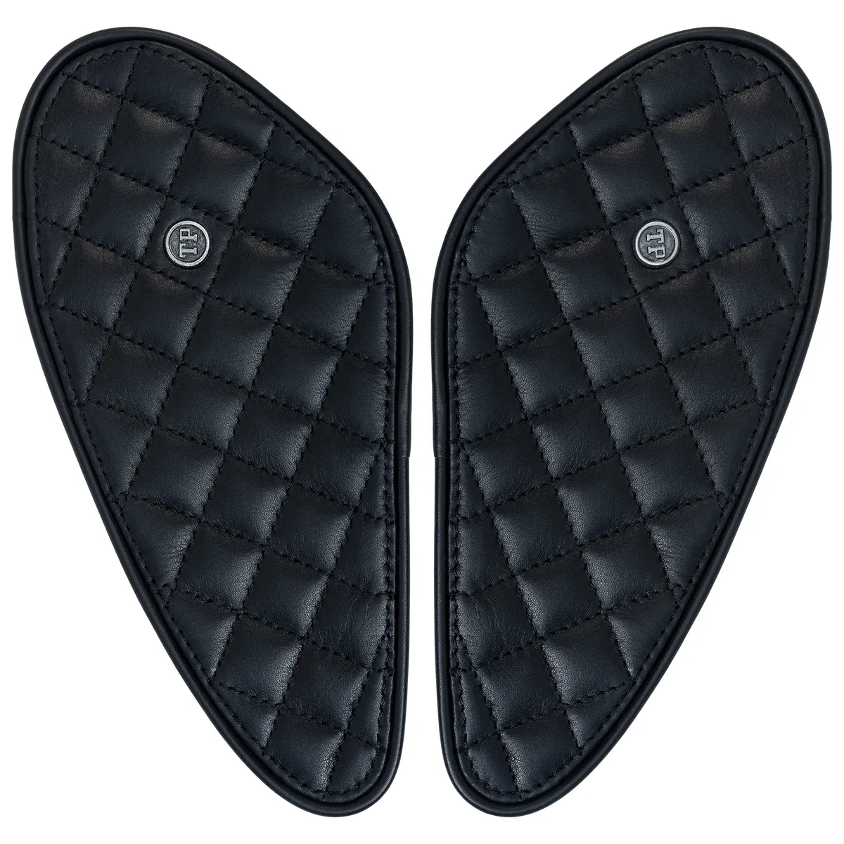 Tanners Pride Raised Diamond Tankpads (Triumph) - Midnight Black Handcrafted Full-Grain Leather (View 5)