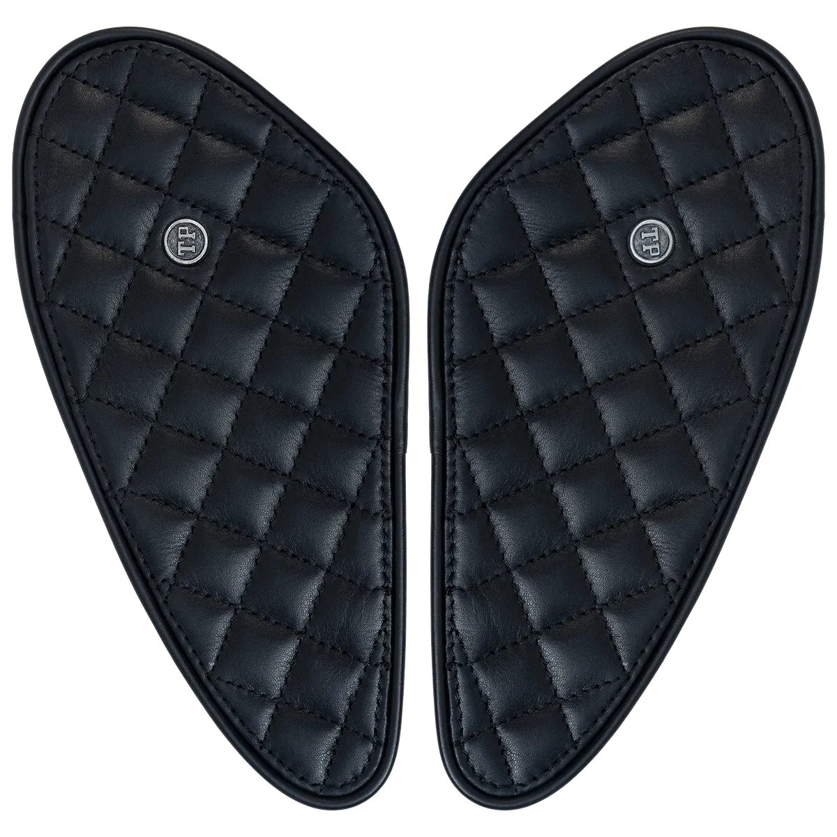 Tanners Pride Raised Diamond Tankpads (Triumph) - Midnight Black Handcrafted Full-Grain Leather (View 6)