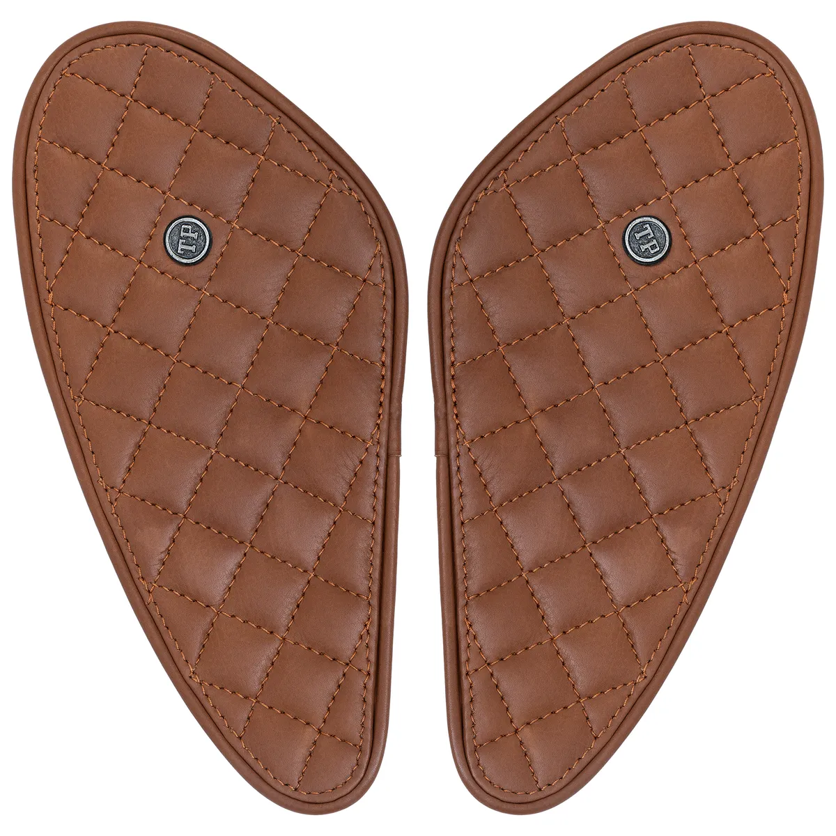 Tanners Pride Raised Diamond Tankpads (Triumph) - Natural Tan Handcrafted Full-Grain Leather (View 3)