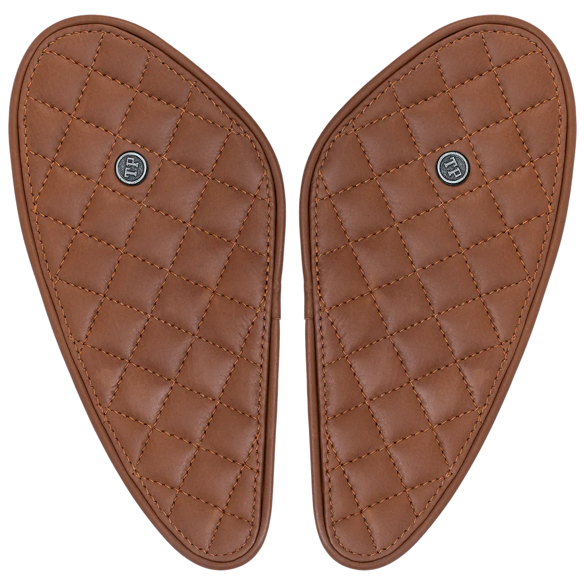 Tanners Pride Raised Diamond Tankpads (Triumph) - Natural Tan Handcrafted Full-Grain Leather (View 7)