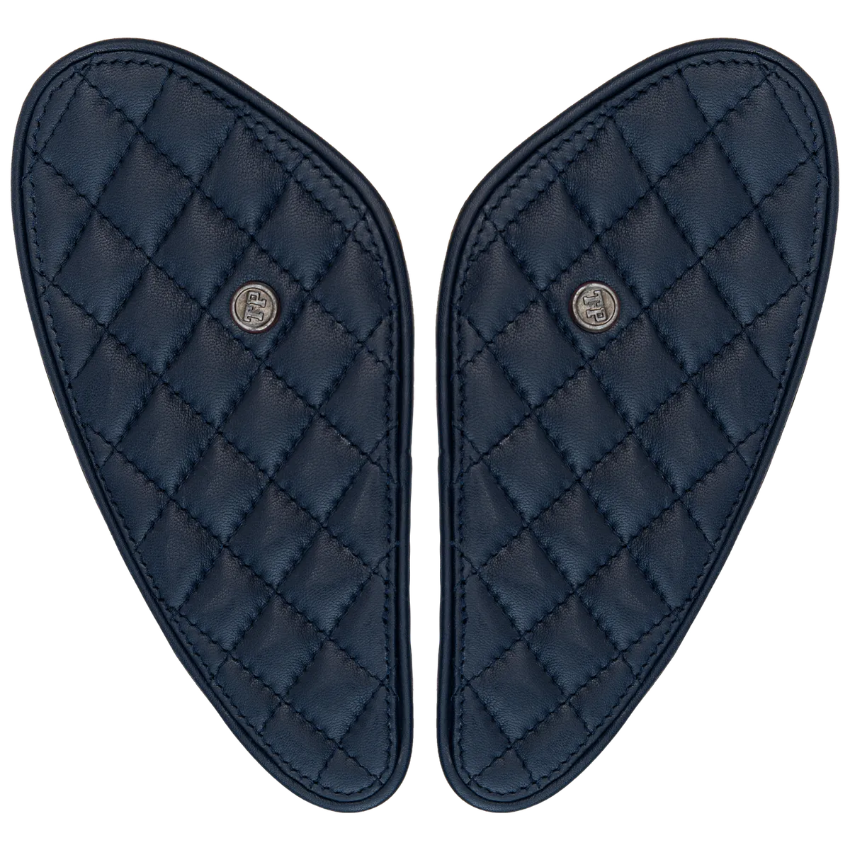 Tanners Pride Raised Diamond Tankpads (Triumph) - Navy Blue Handcrafted Full-Grain Leather (View 6)