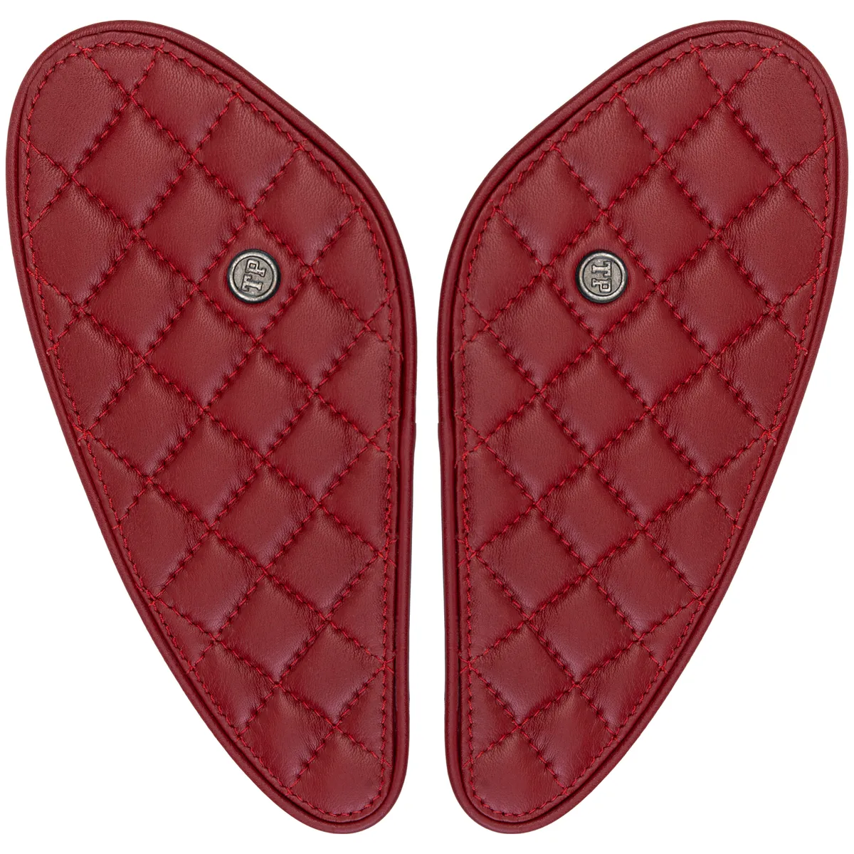 Tanners Pride Raised Diamond Tankpads (Triumph) - Vintage Red Handcrafted Full-Grain Leather (View 2)