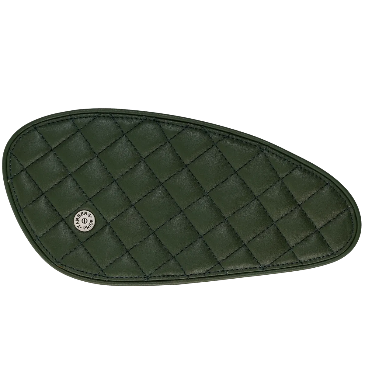 Tanners Pride Raised Diamond Tankpads (Interceptor 650) - Forest Green Handcrafted Full-Grain Leather (View 4)