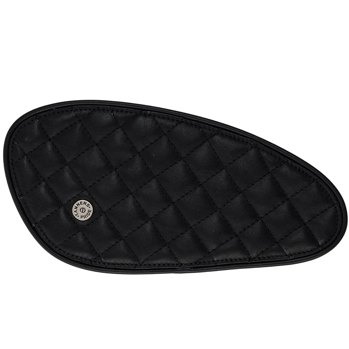 Tanners Pride Raised Diamond Tankpads (Interceptor 650) - Midnight Black Handcrafted Full-Grain Leather (View 2)
