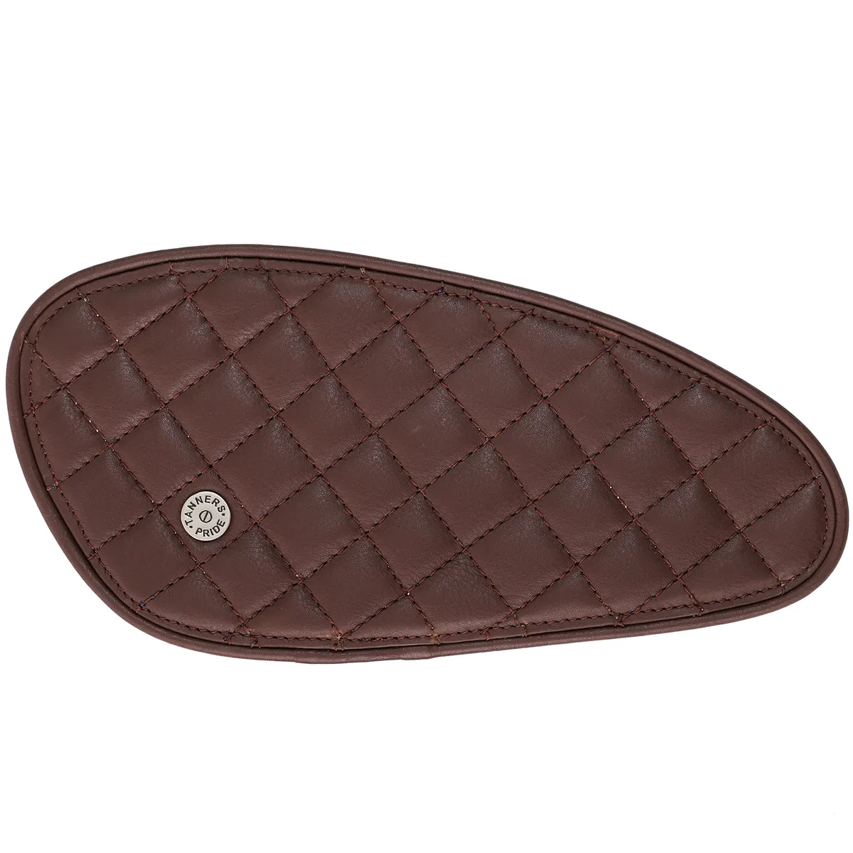 Tanners Pride Raised Diamond Tankpads (Interceptor 650) - Tobacco Brown Handcrafted Full-Grain Leather (View 2)