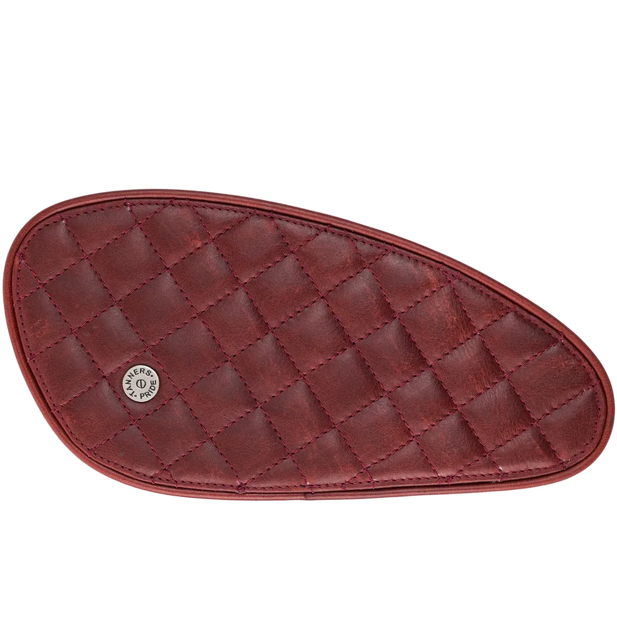 Tanners Pride Raised Diamond Tankpads (Interceptor 650) - Vintage Red Handcrafted Full-Grain Leather (View 11)