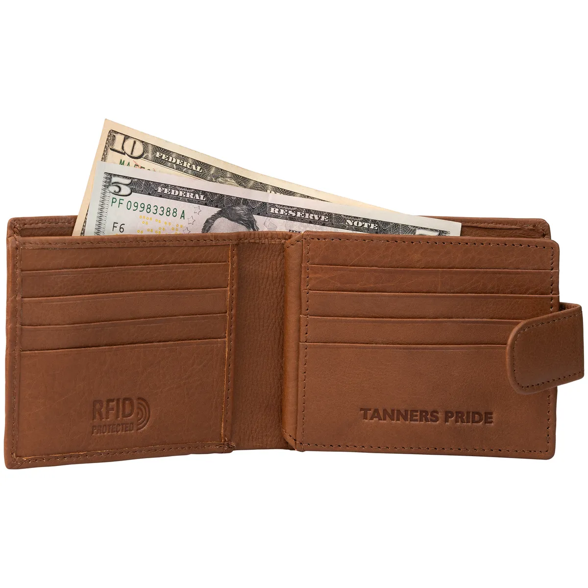 Tanners Pride Ranch Bi-fold wallet - Natural Tan Handcrafted Full-Grain Leather (View 2)