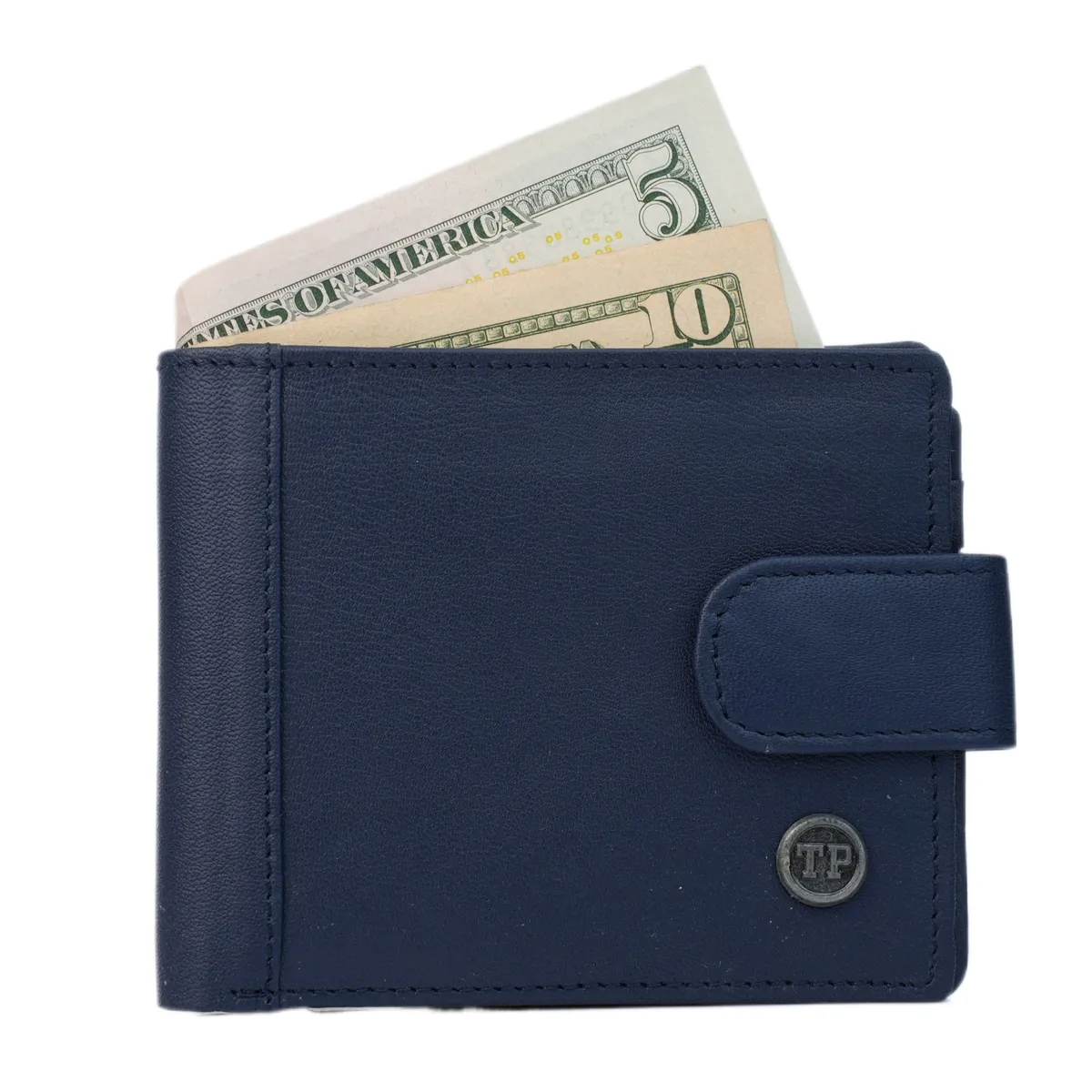 Tanners Pride Ranch Bi-fold wallet - Navy Blue Handcrafted Full-Grain Leather (View 1)