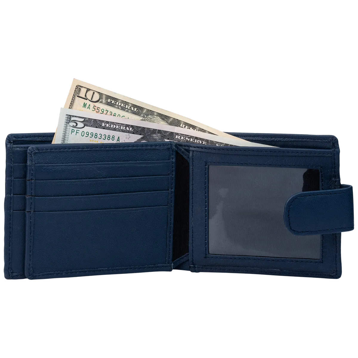 Tanners Pride Ranch Bi-fold wallet - Navy Blue Handcrafted Full-Grain Leather (View 4)