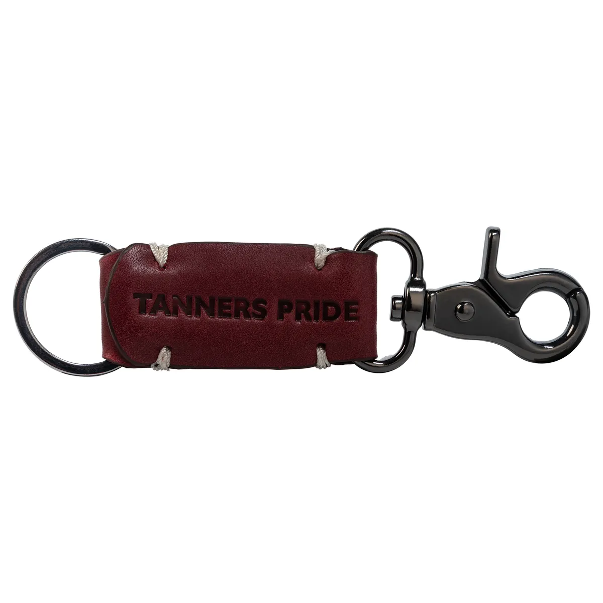 Tanners Pride Rebel Leather Keychain with Antique Brass Hardware | Handmade Genuine Leather Key Holder - Vintage Red Handcrafted Full-Grain Leather (View 1)