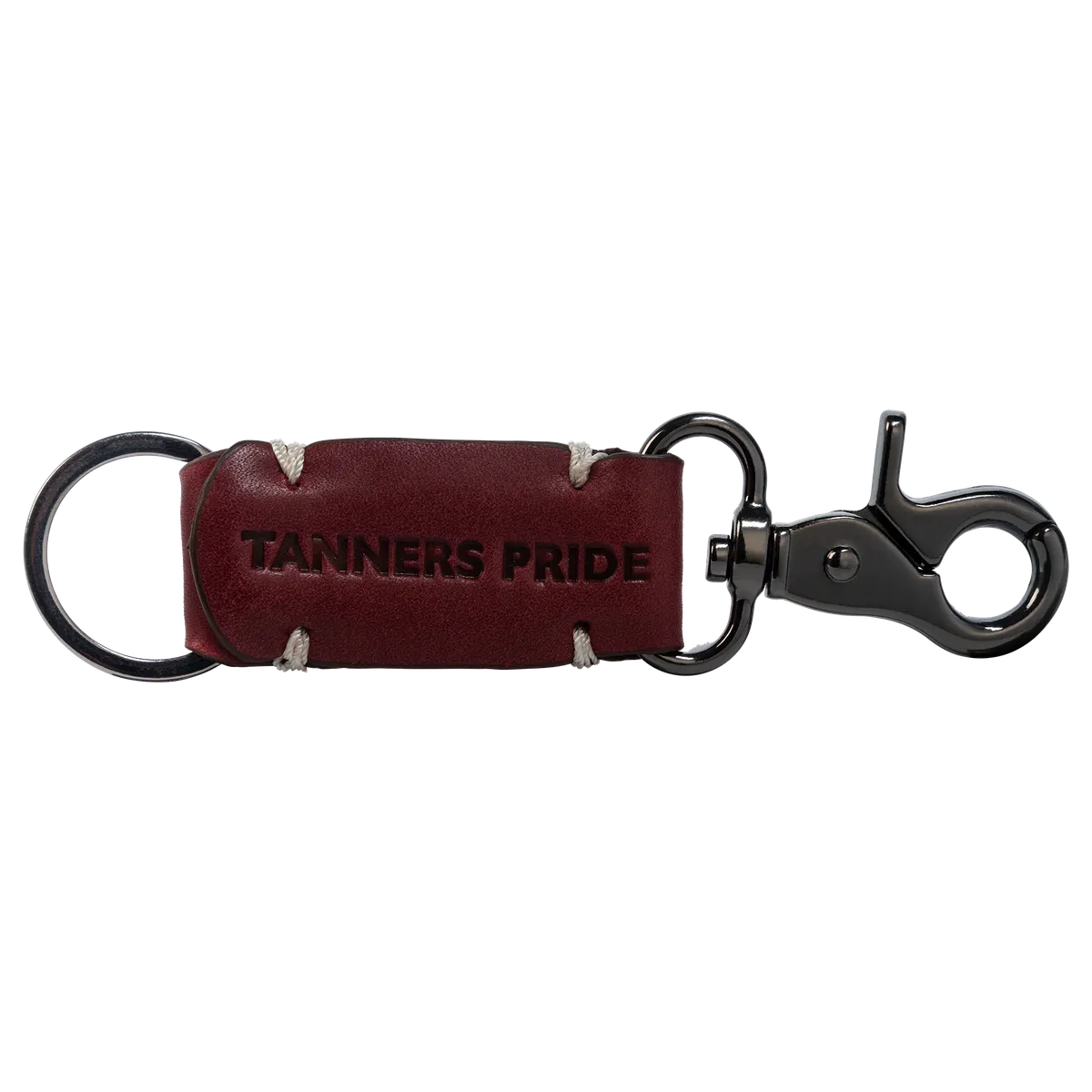Tanners Pride Rebel Leather Keychain with Antique Brass Hardware | Handmade Genuine Leather Key Holder - Vintage Red Handcrafted Full-Grain Leather (View 2)
