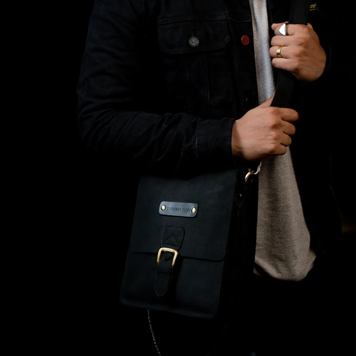 Tanners Pride Sebastian Genuine Leather Travel Bag | Weekender Duffel - Midnight Black Handcrafted Full-Grain Leather (View 1)