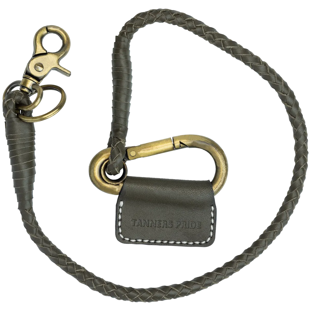 Tanners Pride Hunter Leather Keychain | Premium Handmade Leather Key Holder - Army Green Handcrafted Full-Grain Leather (View 2)