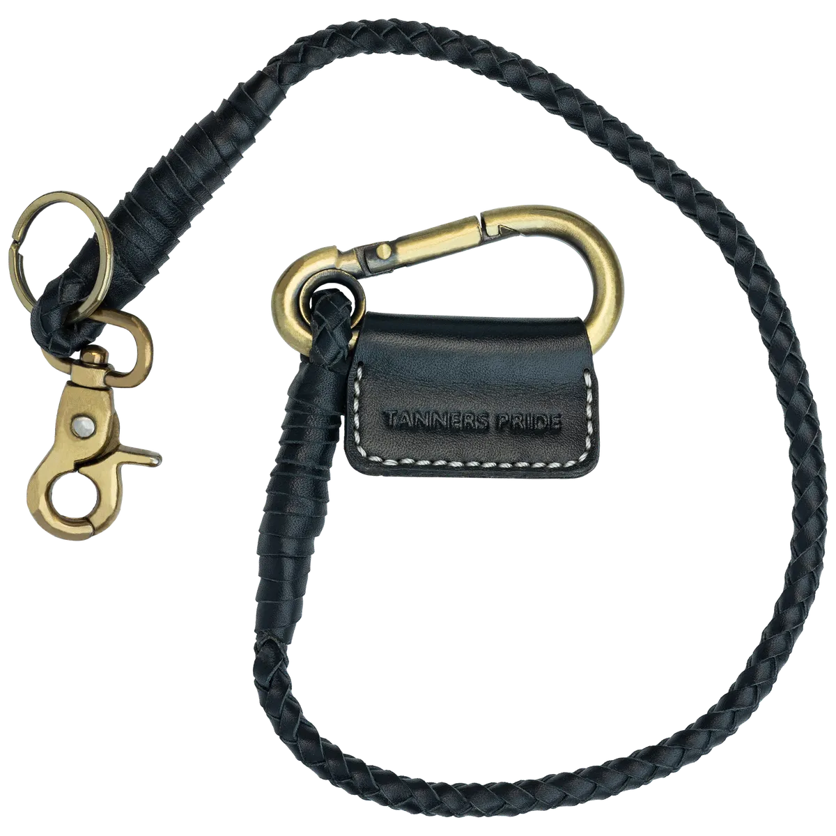 Tanners Pride Hunter Leather Keychain | Premium Handmade Leather Key Holder - Midnight Black Handcrafted Full-Grain Leather (View 3)